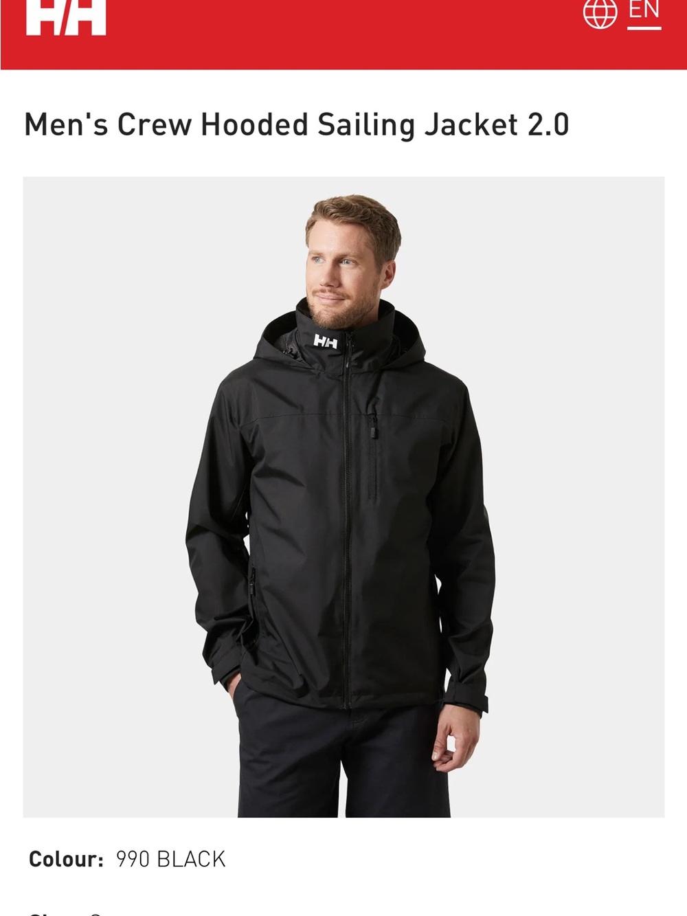HELLE HANSEN MEN CREW HOODED MIDLAYER SAILING 2.0 JACKET MEN'S SIZE Small